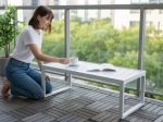 Stolik na balkon MOSTRARE białe  aluminium