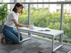 Stolik na balkon MOSTRARE białe  aluminium