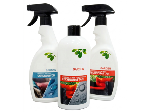 Przejdź do produktu Zestaw środków do czyszczenia i impregnacji mebli technorattanowych oraz tkanin