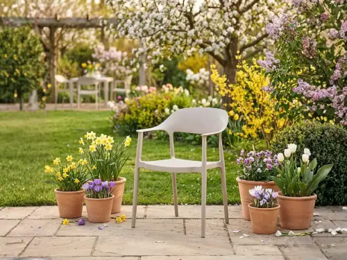 Przejdź do produktu Krzesło Ogrodowe na Taras Balkonowe Wygodny Fotel VITA beżowy