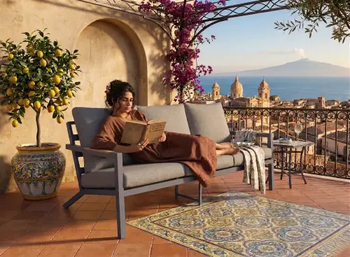 Przejdź do produktu Sofa ogrodowa 3-osobowa MISTERIOSO wygodna kanapa na balkon 190cm