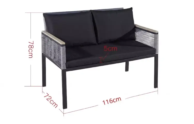 Sofa CORTO czarna wymiary.webp