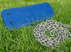 Zestaw Huśtawka Dla Dzieci Siedzisko z Aluminiowym Wkładem Niebieskie +  Łańcuch Ocynkowany
