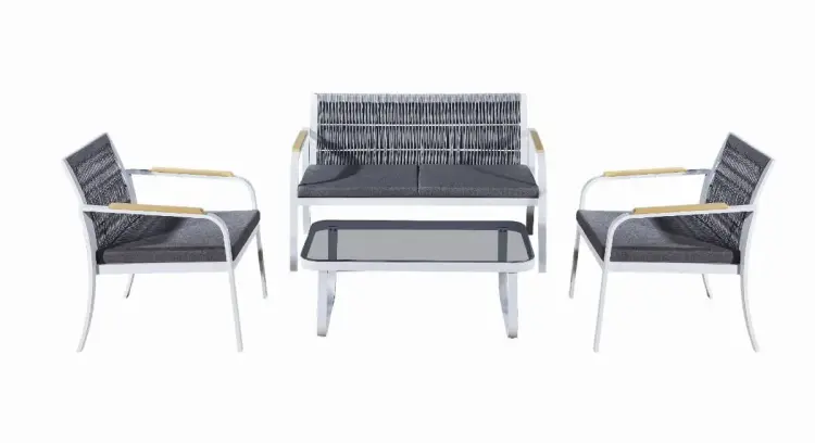 Komplet mebli z białego aluminium RARO.webp