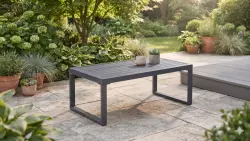 Duży aluminiowy stolik MOSTRARE blat z aluminium