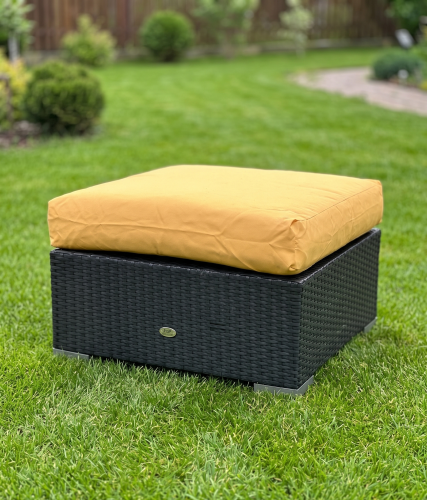 Przejdź do produktu Pufa ogrodowa czarna kwadratowa 70x70x30cm + poduszka outlet