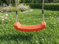 Huśtawka z plastikowym pomarańczowym siedziskiem na sznurku dla dzieci ALTALENA