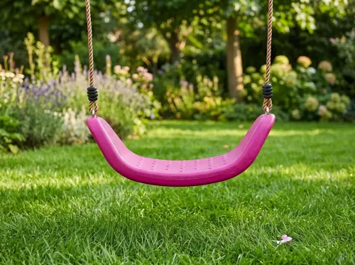 Przejdź do produktu Siedzisko dla dzieci GIOIA plastikowe huśtawka na sznurku różowa