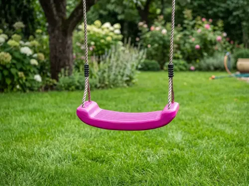 Przejdź do produktu Huśtawka z plastikowym różowym siedziskiem na sznurku dla dzieci ALTALENA