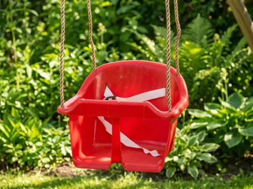 Przejdź do produktu Huśtawka Kubełkowa Plastikowa Regulowane Liny Siedzisko Do Bujania Dla Dzieci Czerwone