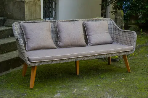 Przejdź do produktu Nowoczesna sofa 173cm  trzyosobowa z technorattanu na taras LARGO + stolik gratis