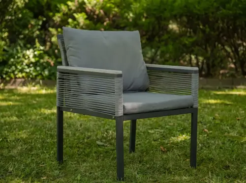 Przejdź do produktu Krzesło Ogrodowe Aluminiowe z technorattanu CORTO szary