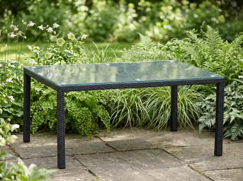 Przejdź do produktu Stół obiadowy technorattan 200 x 100 cm SOTTILE czarny