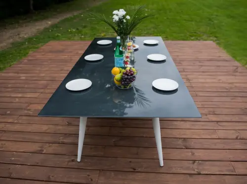 Przejdź do produktu Duży aluminiowy stół obiadowy 200x100cm CORDA
