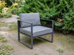 Duży fotel aluminiowy  na taras MOSTRARE szary