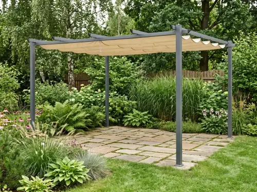 Przejdź do produktu Nowoczesna pergola  ogrodowa  3 x 4 m Ecru pawilon