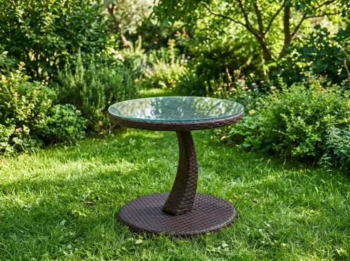 Przejdź do produktu Stolik na balkon z technorattanu okrągły stoliczek kawowy nowoczesny design 