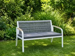 Dwuosobowa Sofa Ogrodowa Aluminiowa  122 cm RARO biała, szara