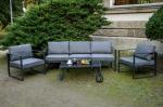 Zestaw mebli ogrodowych (2 x fotel, duża sofa + stolik) MOSTRARE szare aluminium