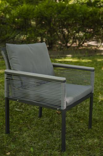 Przejdź do produktu Krzesło Ogrodowe Aluminiowe z technorattanu CORTO szary