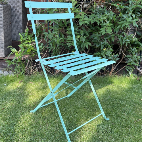 Przejdź do produktu Krzesło  składane na Taras Balkon Stalowe SEMPLICI Krzesło Na Ogród Miętowe