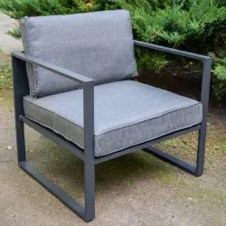 Duży fotel aluminiowy  na taras MOSTRARE szary