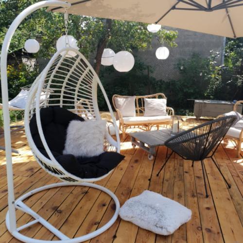 Przejdź do produktu Kokon BELLISSIMO (fotel + stelaż) z białego technorattanu pokrowiec GRATIS