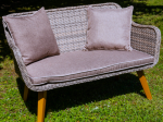 Dwuosobowa sofa ogrodowa z technorattanu LARGO szary niejednolity