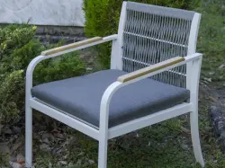 Krzesło Ogrodowe Aluminiowe RARO z plecioną lina 